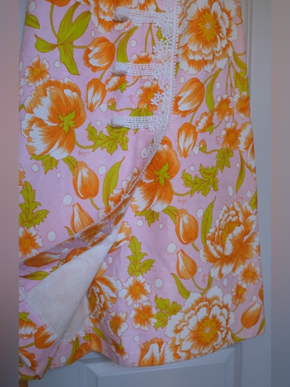 Vintage 1970s The Lilly (now Lilly Pulitzer) Pink and Orange Floral Skirt Set - Picture 10 of 10